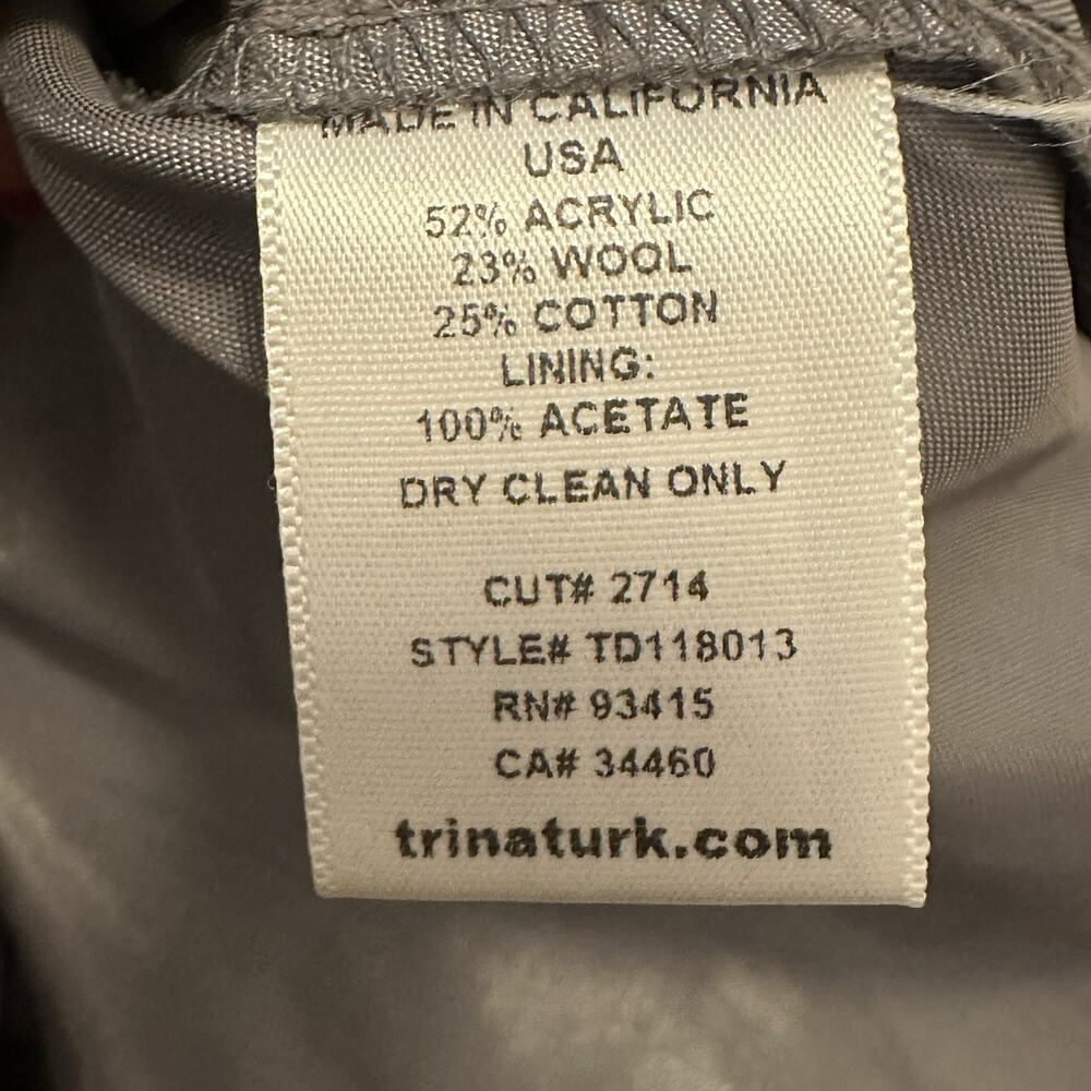 Trina Turk Women‎ 8 Dress Cocktail Lace Shift A-Line Long Sleeve Lined Gray - Picture 6 of 9